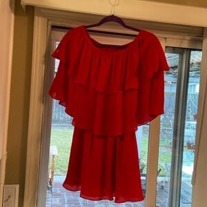 Show Me Your MuMu Red ruffle dress